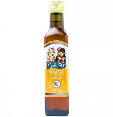 Хранителна добавка за кучета и котки 100% натурално масло от сьомга, 250 мл