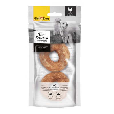 GimDog, Понички за дъвчене от сурова говежда кожа и пиле, 40 г