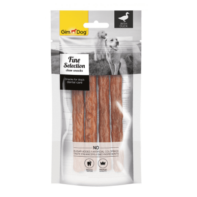 GimDog, Солети за дъвчене от сурова говежда кожа и патица, 30 г