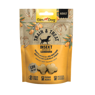 GimDog, Месни бисквити с НАСЕКОМИ, гарнирани с МОРСКИ ЗЪРНАСТЕЦ, 100 г