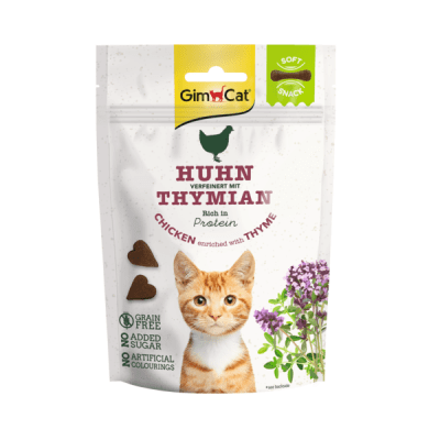 GimCat, Меки месни бисквити за котка с пиле и мащерка, 60 г