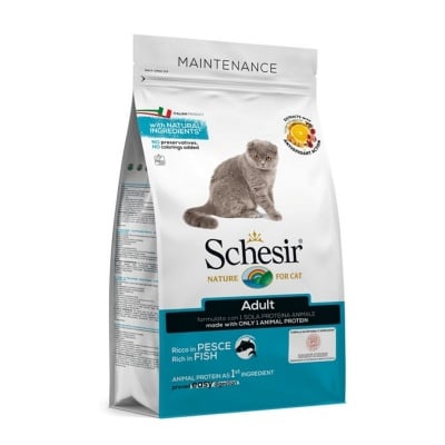 Храна за котки Schesir Cat Adult Maintenance Fish с риба, три разфасовки