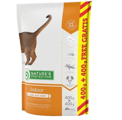 Nature`s Protection Indoor/Храна за котки живеещи в затворени помещения/ - 400ГР+400ГР