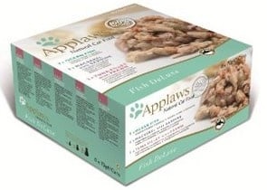 Applaws Fish Deluxe -Хапки коте микс океанска риба, риба тон, скумрия и скарида 8x70гр.