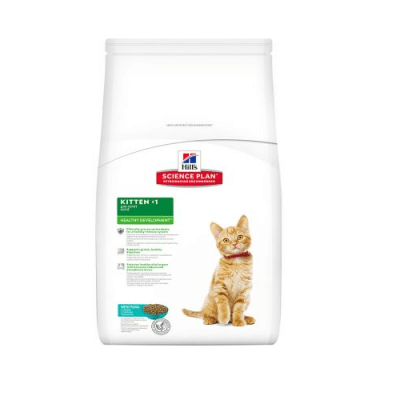 "Hill`s Science Pla Feline Kitten Healthy Developmen Tuna" - Пълноценна храна с риба тон за подрастващи котенца от отбиването до 1 година, бременни и кърмещи котки
