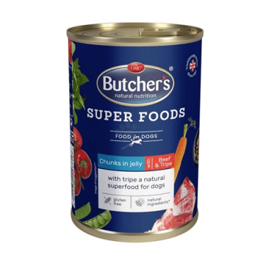 Хапки в желе за куче Butchers Super Foods 400 гр. - два вкуса