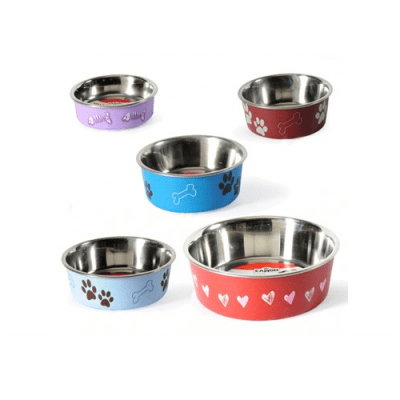 Купички от високо качествена стомана и пластмаса, покрита с нехлъзгаща се гума 450мл - различни цветове