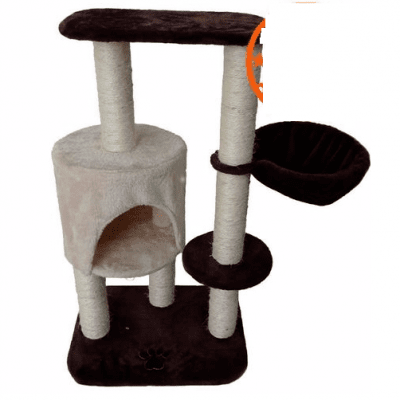 Драскало за коте с три стойки и къща 53см/40см/95см