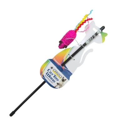 Играчка за коте Croci, въдичка с мишка, 40см