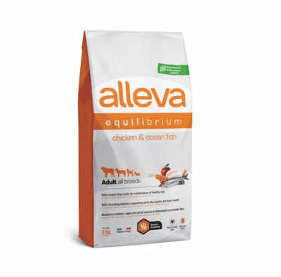 Ежедневна храна за средни и големи кучета  Alleva® Equilibrium, с Пилешко и Океанска Риба, 2кг
