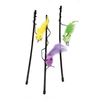 Играчка за коте Croci, въдичка с мишка, 45,5см