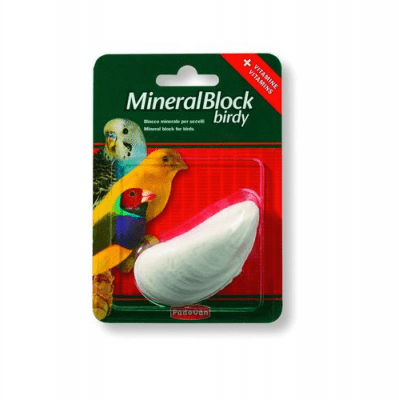 Минералния блок съдържа много минерали, необходими на декоративните птици