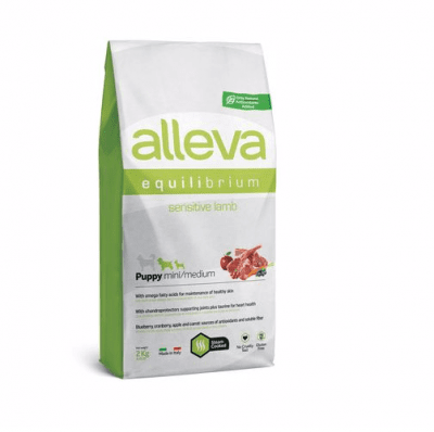 Пълноценна храна за млади кученца от малки и средни породи, както и за бременни и лактиращи кучета Alleva® Equilibrium, с агнешко, 2.00кг