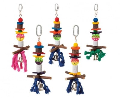 Играчка папагали Karlie дърво,сизал,лава, 21 см