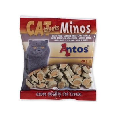 снакс за котки CAT TREATS MINOS сьомга и пъстърва 60 гр.