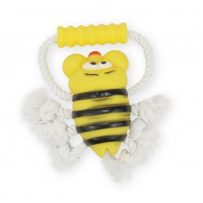 Pet Nova, играчка за куче - Пчела на въже с дръжка, 26см