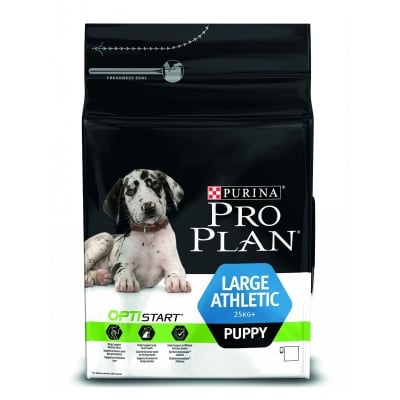 Суха храна за малки кученца от едри породи Purina PRO PLAN Dog Opti Start Large Puppy Athletic, с пилешко месо, 12.00кг