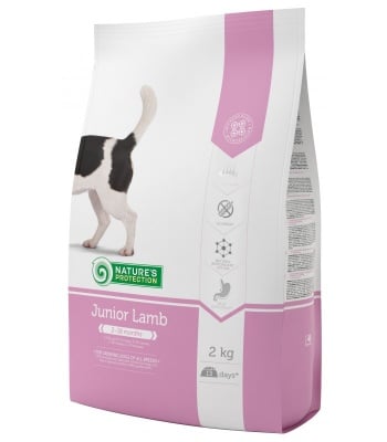 Суха храна за подрастващи кученца от всички породи nature's protection Junior Lamb, с агнешко месо, 100ГР НАСИПНО