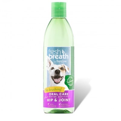 Добавка за вода за подобряване дъха на домашния любимец Tropiclean HIP & JOINT, със съдържанието на глюкозамин за здрави стави, 473мл