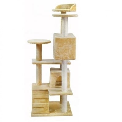 Malatec, драскало за коте, 120см, бежово и бяло