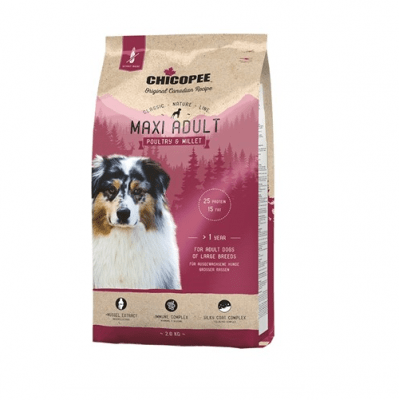 Храна за кучета Chicopee Classic Nature Adult Maxi за едри породи над 18 месеца с птиче и сорго - 2.00кг, 15.00кг