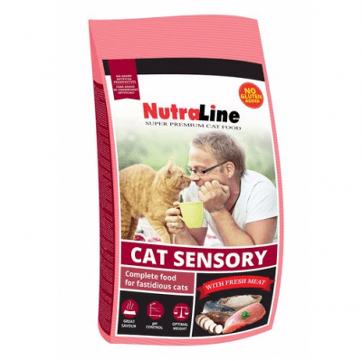 Храна за котки с капризен апетит Nutraline Cat SENSORY, с пиле и ориз, 1.00кг насипно