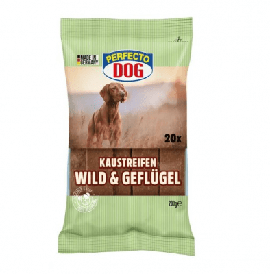 Дентални ленти за кучета, Perfecto Dog, Пиле и дивеч, 200гр