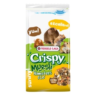 "Versele-Laga Crispy Muesli Hamster & Co" - Пълноценна храна за хамстери и други всеядни гризачи