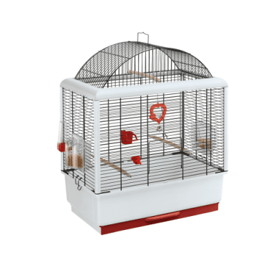 КЛЕТКА ЗА ПТИЦИ 49Х30Х65СМ - подходяща за канари и малки екзотични птици,оборудвана