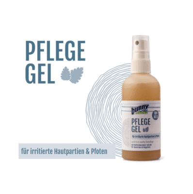 Успокояващ и поддържащ спрей за дразнене на кожата, включително зачервяване, образуване на люспи и корички, наранявания, синини и сърбеж при всички гризачи Bunny Care Gel, 100мл