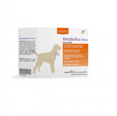 Допълваща храна, предназначена да помогне на кучето да поддържа физиологичните метаболитни условия по оптимален начин Dynamopet Metabolico Medium, 20брх4гр