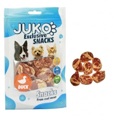 Juko, Лакомство за куче и коте Чипс от патица и риба треска, 70гр