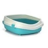 Котешка тоалетна с борд в два цвята