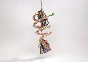 Спираловидна играчка със звънче за големи папагали