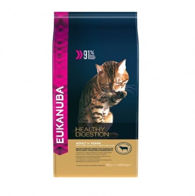 Храна за котки Eukanuba Healthy Digestion, с агнешко месо и дроб, 4.00кг