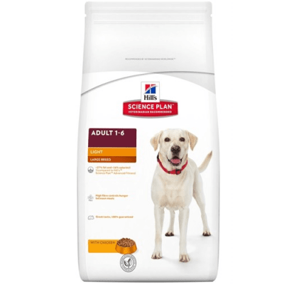 "Science Pla Canine Adult Light Lаrge Breed Chicken" - Пълноценна храна с пилешко месо за кучета от едри породи с понижени енергийни нужди