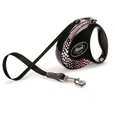 Автоматичен повод “Flexi GLAM“ с брилянти Swarovski 3м лента до 12кг