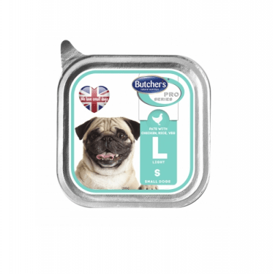 Пастет за куче Butcher’s Pro series с пиле, ориз и зеленчуци 150гр- за кучета склонни към напълняване