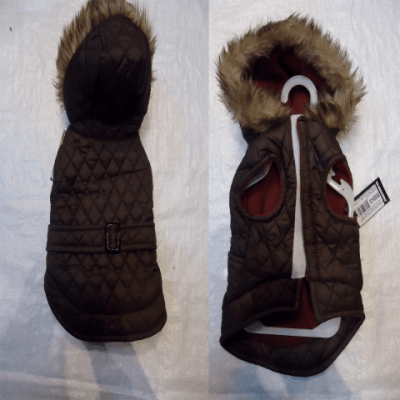 Яке с колан и качулка , шушляк и полар , със залепване