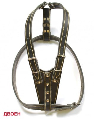 Нагръдник за кучета от много едри породи, двойна кожа с шев - различни цветове