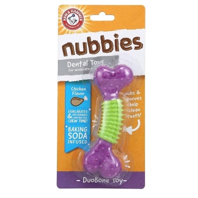 Дентална играчка за куче Arm&Hammer DuoBone Dental - кокал с аромат на пилешко, 17см