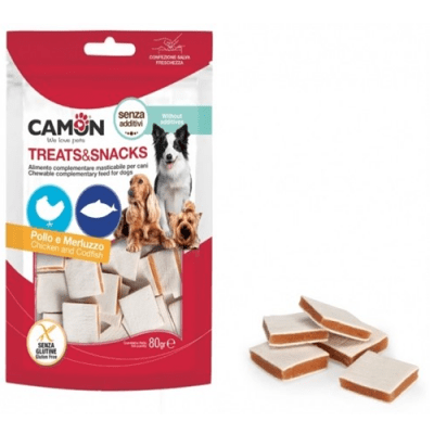 Лакомство за куче Camon меки хапки с месо 80гр - различни вкусове