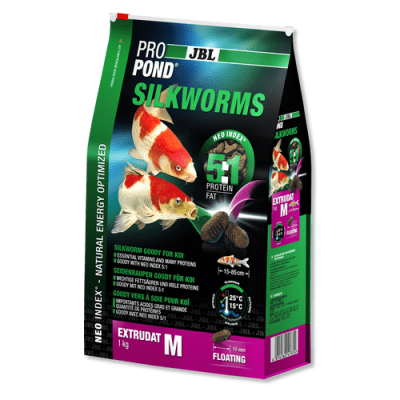 JBL ProPond Silkworms M 1 kg - гранулирана храна за езерни риби с размери от 15 до 85 см