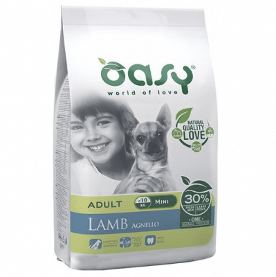 Храна за кучета Oasy Lamb Monoprotein Adult Mini с агнешко за мини породи над 10 месеца, 2.5кг