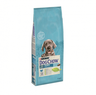 Суха храна за малки кучета от едри породи Purina DOG CHOW PUPPY LARGE BREED Turkey,с пуешко месо, 14.00кг