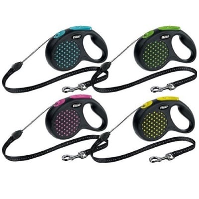 "Flexi Dots" - Автоматичен повод с въже, 3 размера, различни цветове