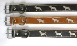 "Miazoo" - Нашийник от естествена кожа с подплата и орнаменти