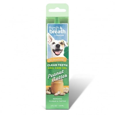 Почистващ гел за кучета против зъбен камък и плака TROPICLEAN Peanut Butter, с вкус на фъстъчено масло, 59мл