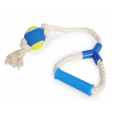 Играчка за куче топка с въже 60см