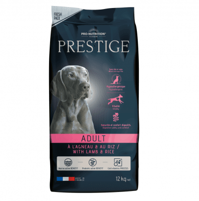 Храна за пораснали кучета от всички породи Flatazor Prestige Adult Lamb & Rice, с агнешко месо и ориз, две разфасовки